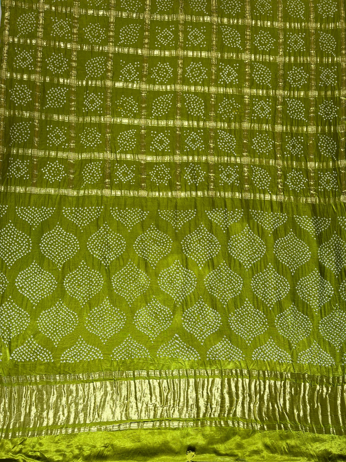 HARINI :  Handmade Bandhani Pure Gajji Silk Gharchola Saree