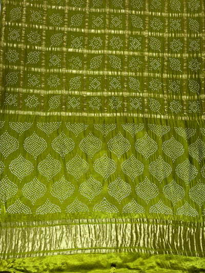 HARINI :  Handmade Bandhani Pure Gajji Silk Gharchola Saree