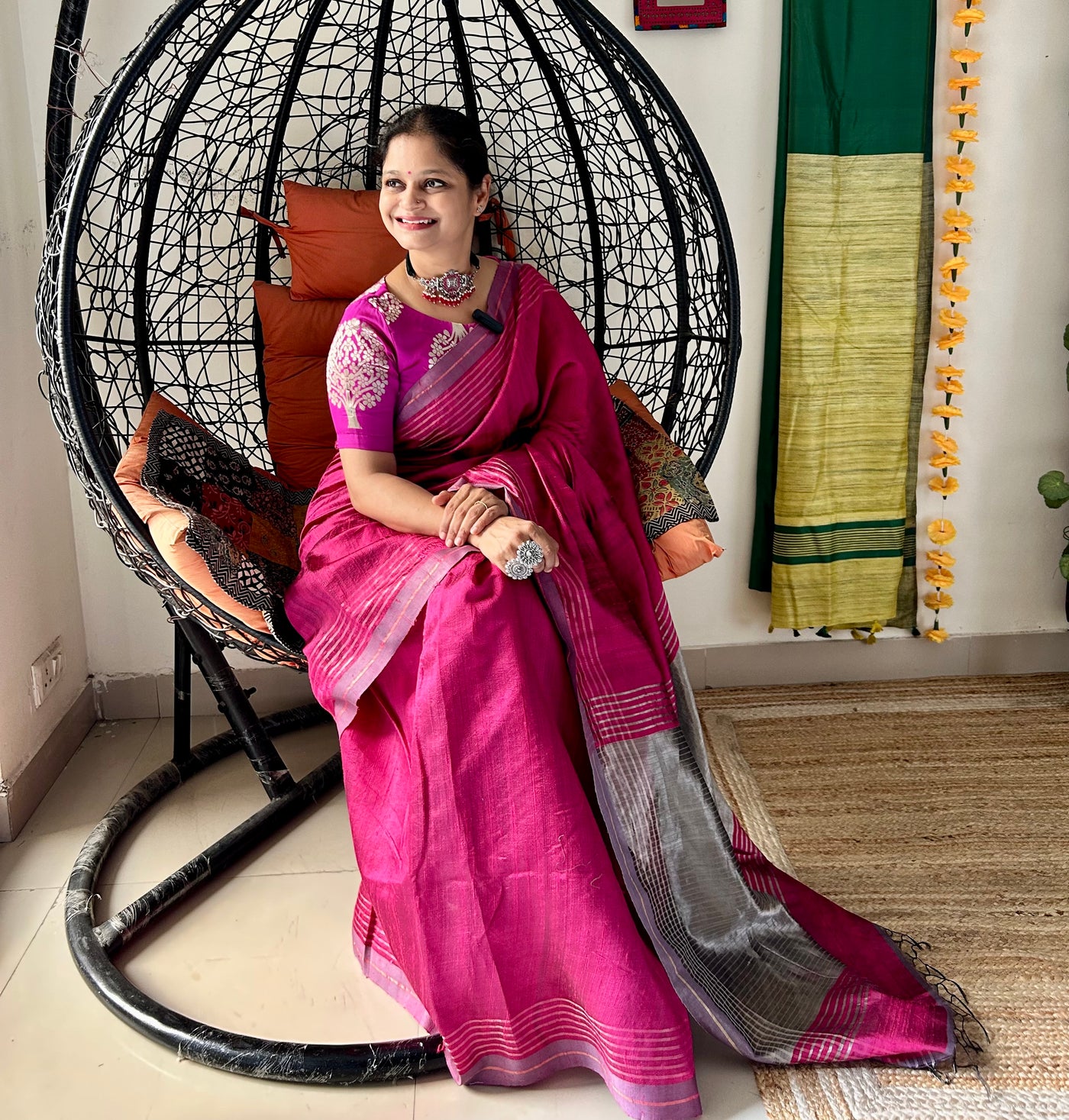 MRNALI: RANI,HANDLOOM PURE SILK SAREE