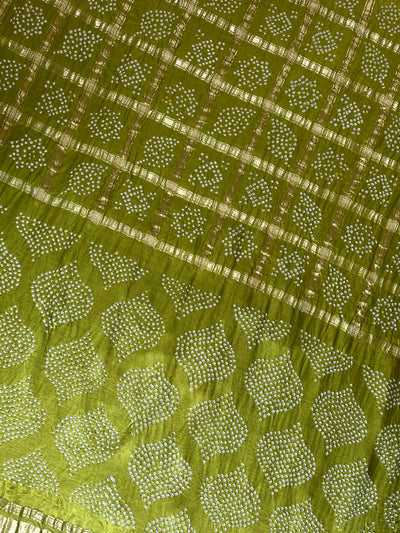 HARINI :  Handmade Bandhani Pure Gajji Silk Gharchola Saree