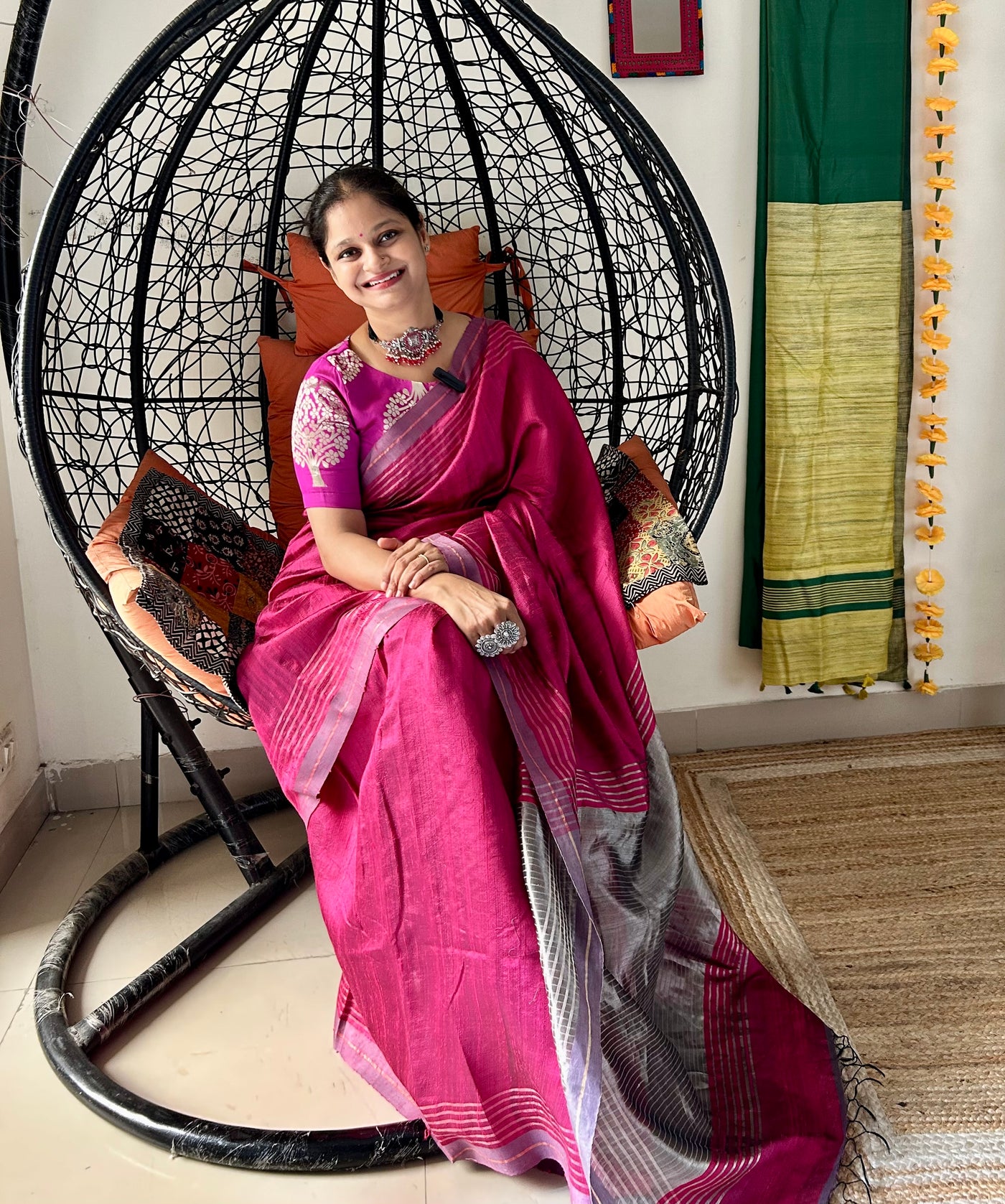 MRNALI: RANI,HANDLOOM PURE SILK SAREE