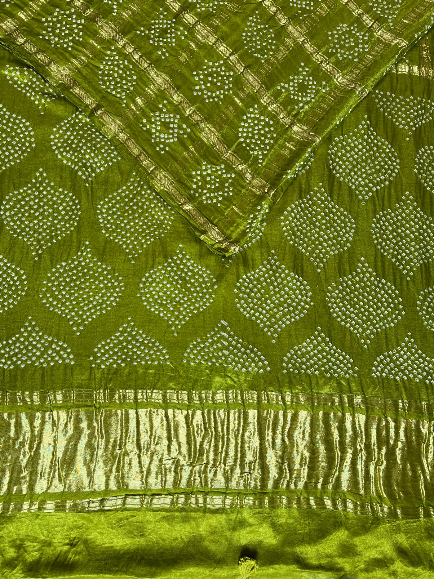 HARINI :  Handmade Bandhani Pure Gajji Silk Gharchola Saree