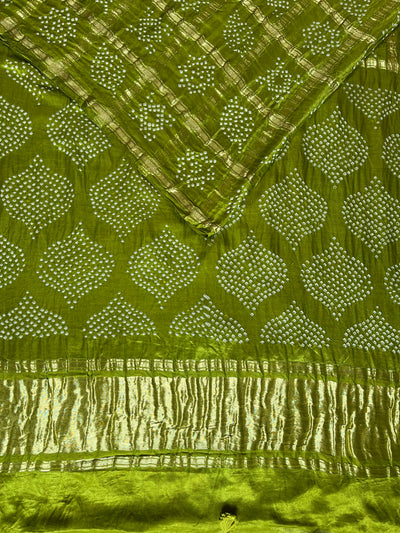 HARINI :  Handmade Bandhani Pure Gajji Silk Gharchola Saree