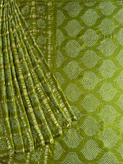 HARINI :  Handmade Bandhani Pure Gajji Silk Gharchola Saree
