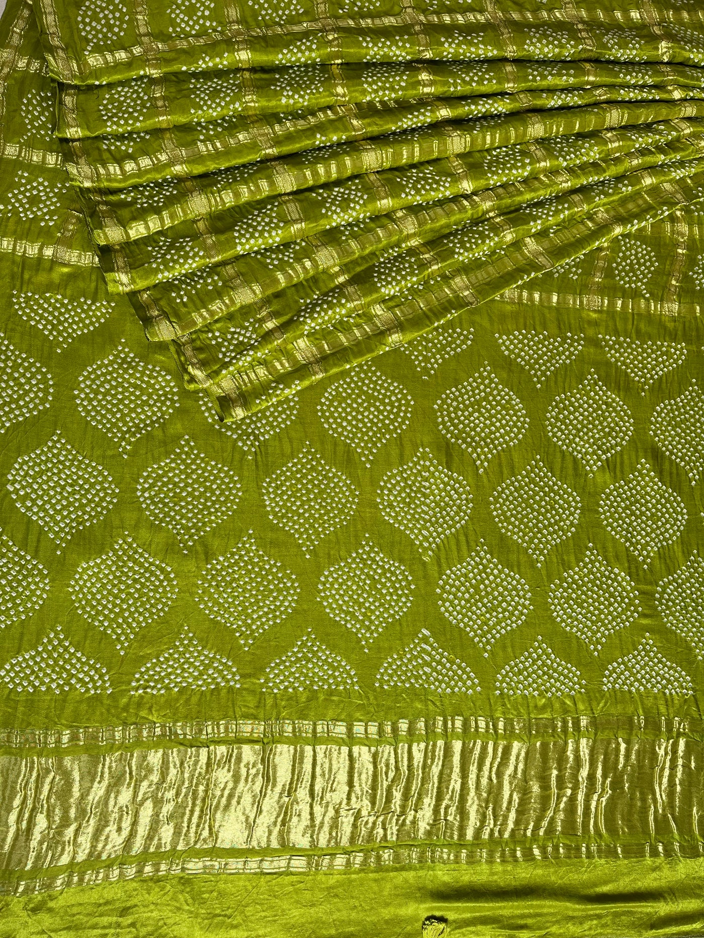 HARINI :  Handmade Bandhani Pure Gajji Silk Gharchola Saree