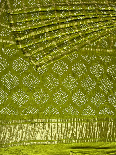 HARINI :  Handmade Bandhani Pure Gajji Silk Gharchola Saree