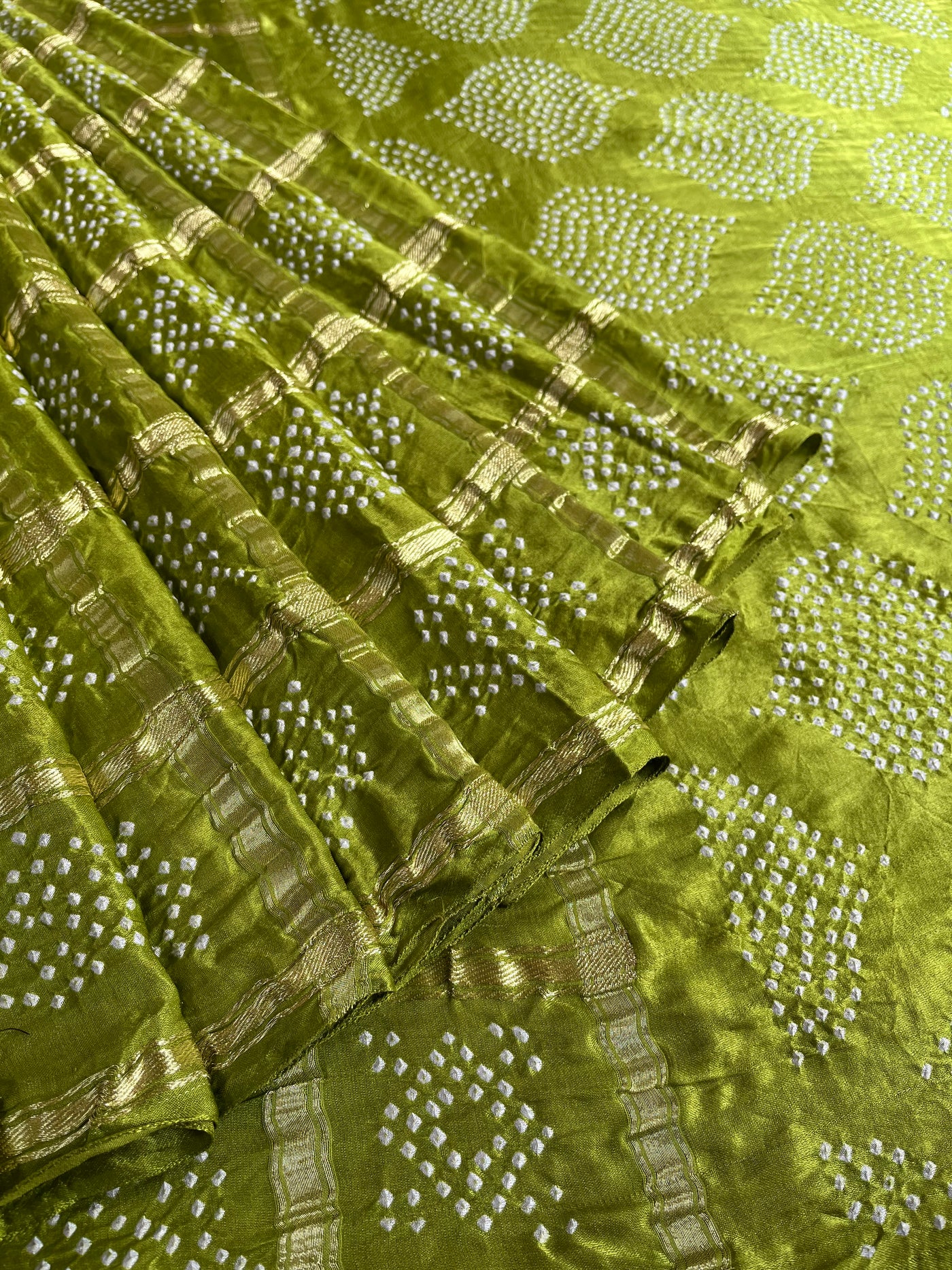 HARINI :  Handmade Bandhani Pure Gajji Silk Gharchola Saree