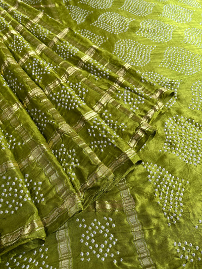 HARINI :  Handmade Bandhani Pure Gajji Silk Gharchola Saree