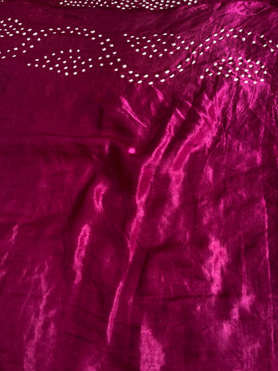 VASUNDHARA :  Handmade Bandhani Pure Gajji Silk Gharchola Saree