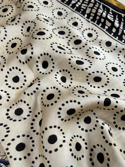 TANISHKA: HANDBLOCK BAGRU PRINTED MODAL SILK SAREE