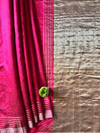 MRNALI: RANI,HANDLOOM PURE SILK SAREE