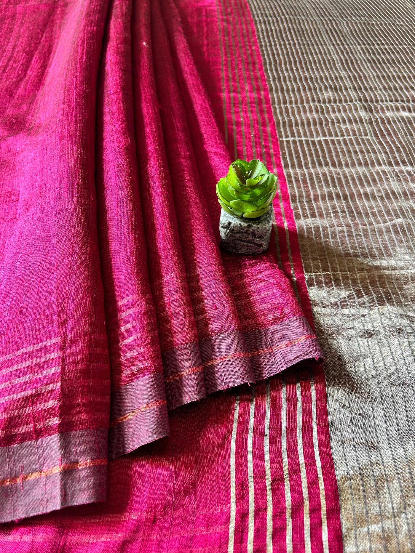 MRNALI: RANI,HANDLOOM PURE SILK SAREE