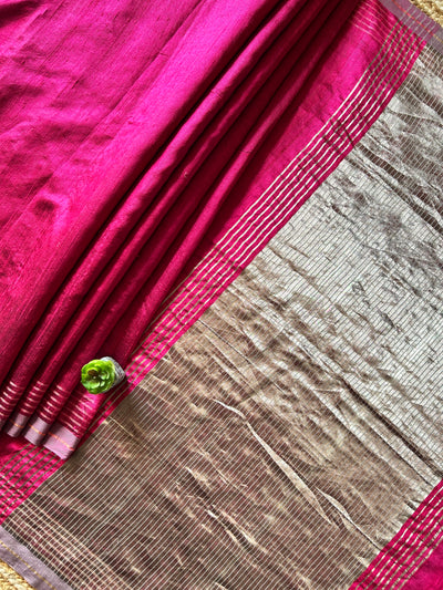 MRNALI: RANI,HANDLOOM PURE SILK SAREE