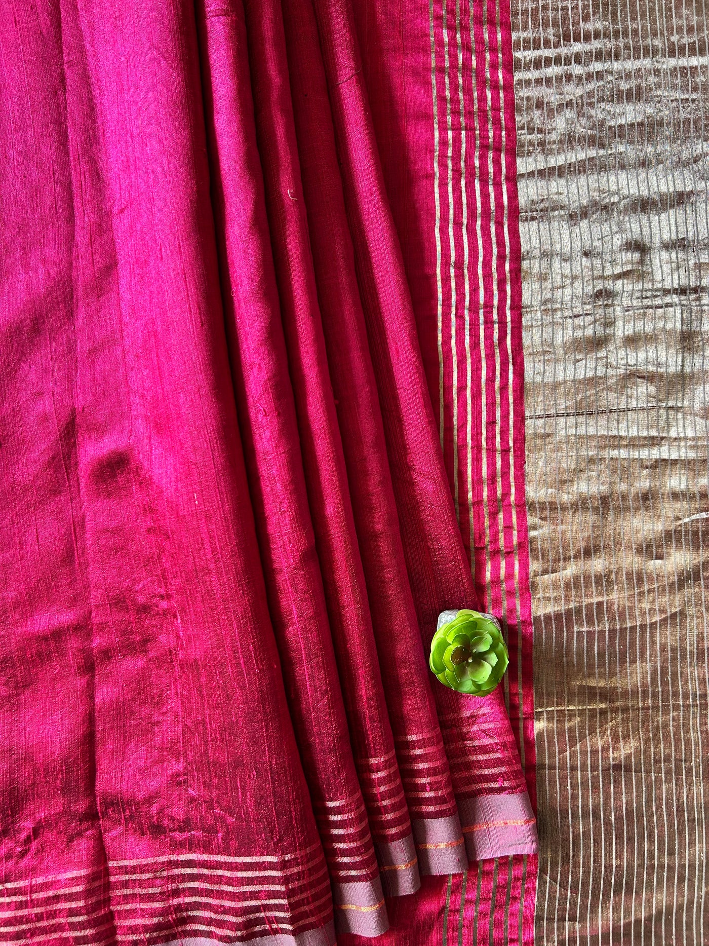 MRNALI: RANI,HANDLOOM PURE SILK SAREE