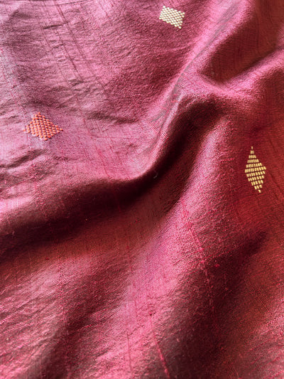 KINJAL: MAROON,HANDLOOM PURE SILK SAREE