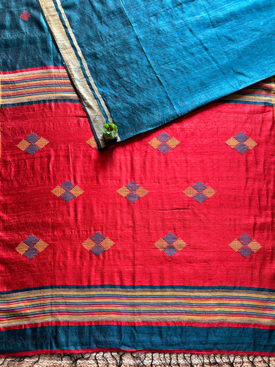 APARNA: FIROZI,HANDLOOM PURE SILK SAREE