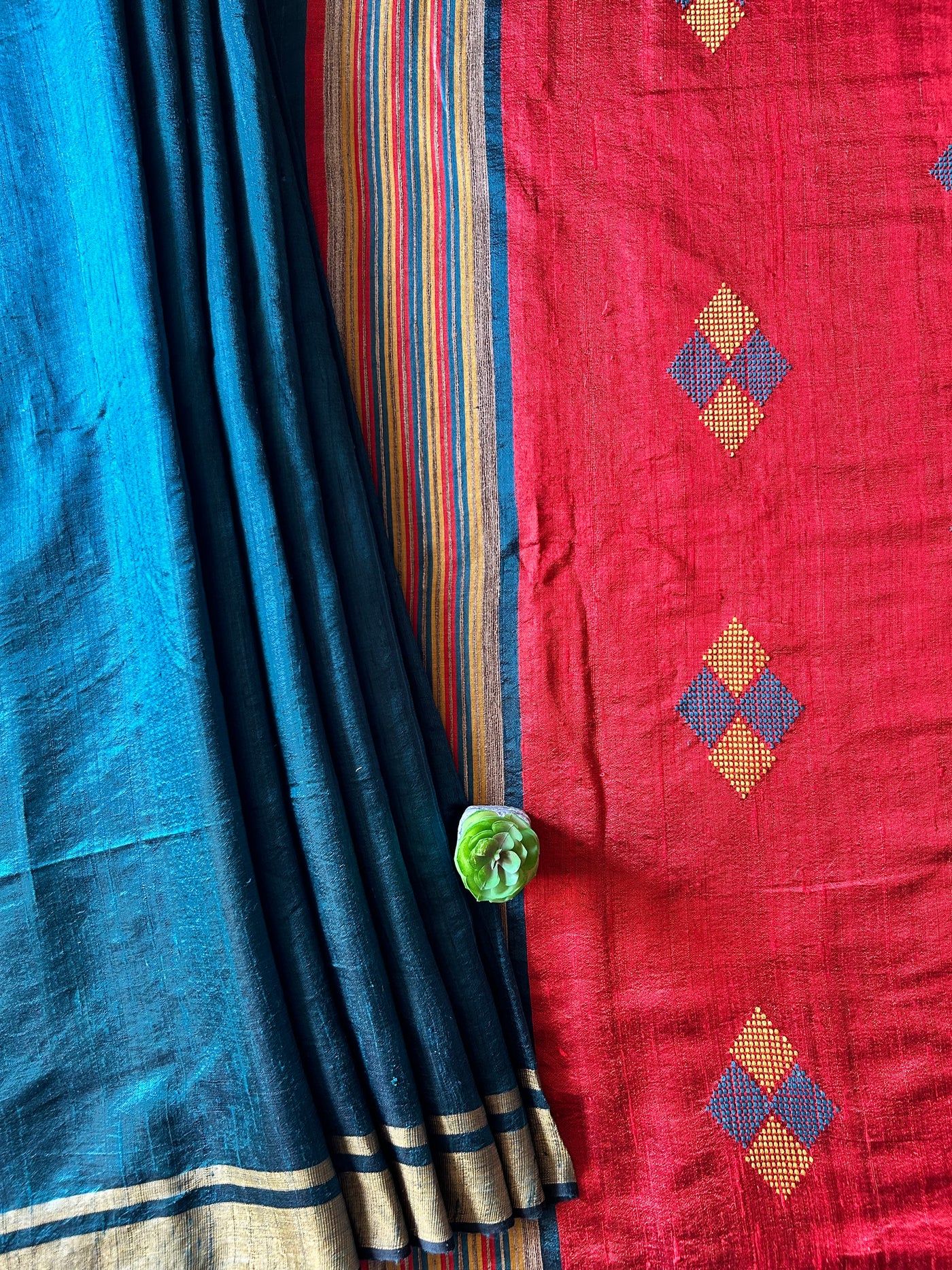 APARNA: FIROZI,HANDLOOM PURE SILK SAREE