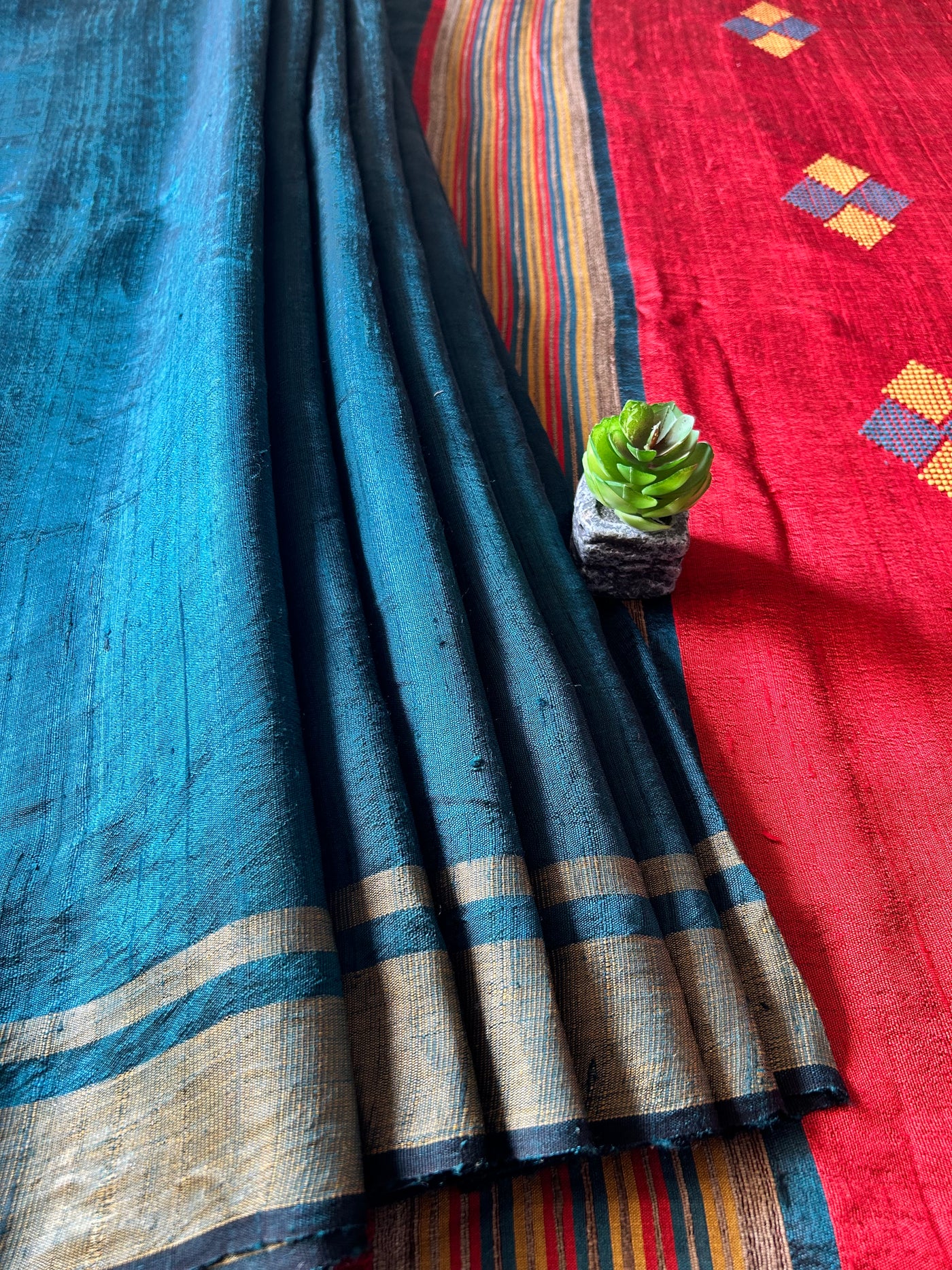 APARNA: FIROZI,HANDLOOM PURE SILK SAREE