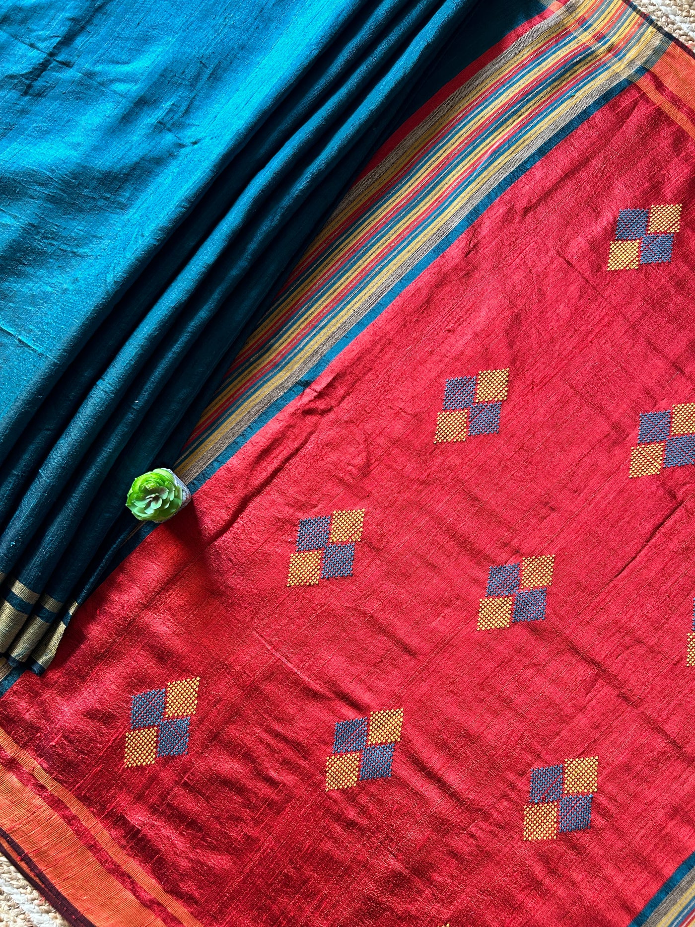 APARNA: FIROZI,HANDLOOM PURE SILK SAREE