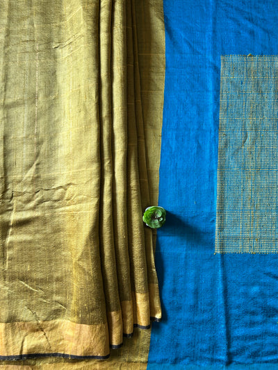 GOLDEN SHINE: GOLDEN,HANDLOOM PURE SILK SAREE