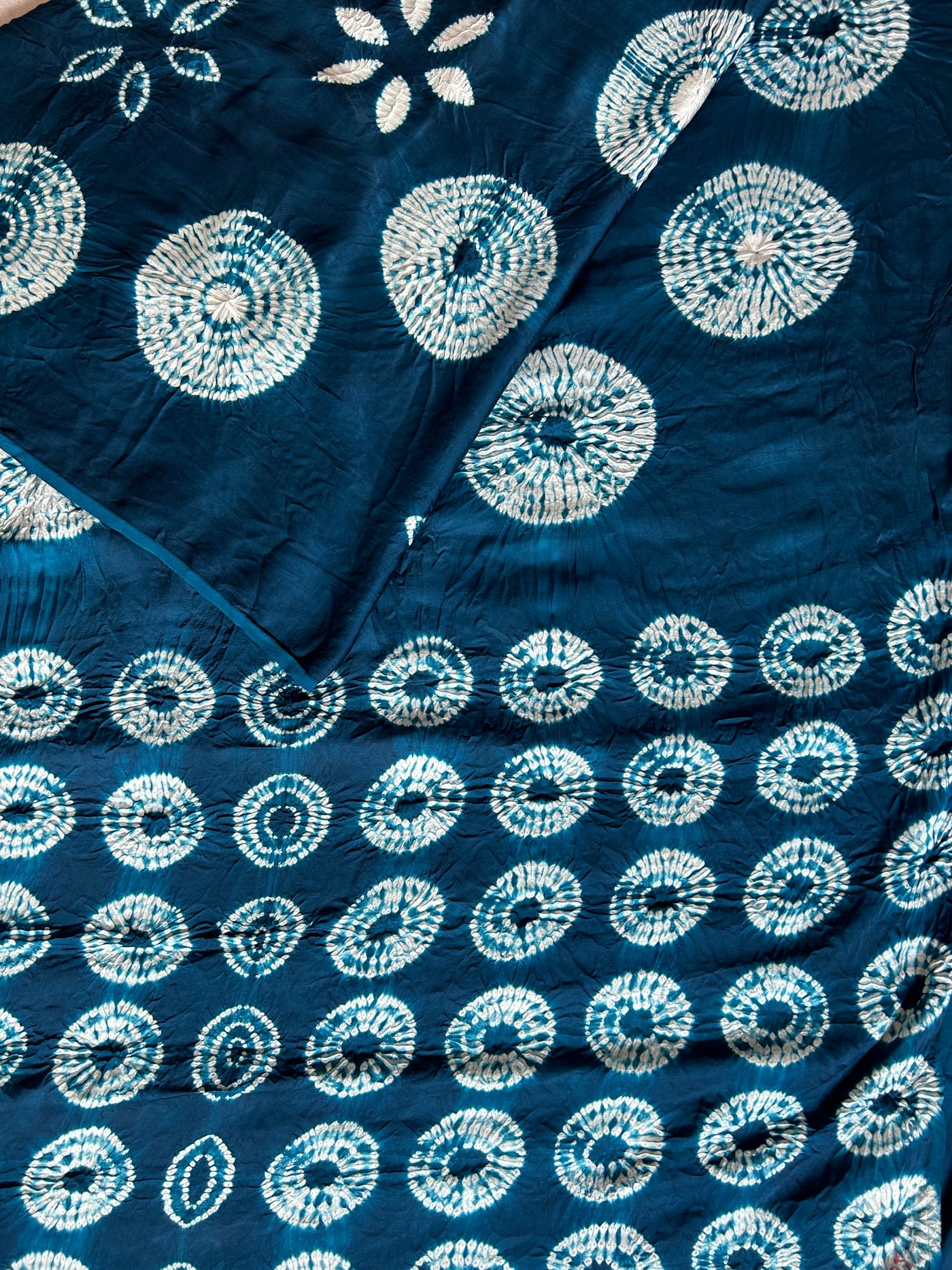 HUKUM KA IKKA : Mid night blue Shibori Bandhej Modal Silk Saree