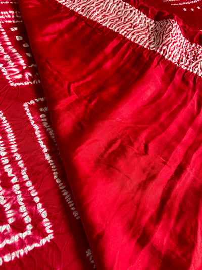 LAAL ISHQ : Shibori Bandhej Modal Silk Saree