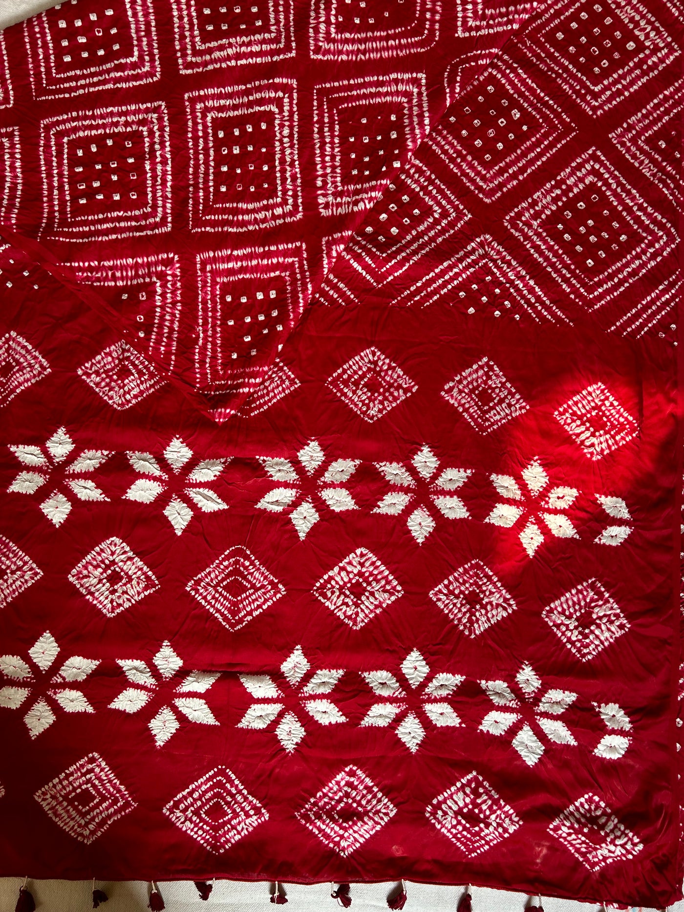 LAAL ISHQ : Shibori Bandhej Modal Silk Saree