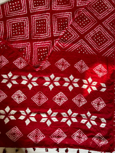 LAAL ISHQ : Shibori Bandhej Modal Silk Saree