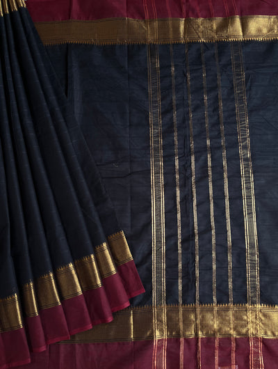 Siya:KANCHIPURAM PURE COTTON SAREE WITH BODERS.