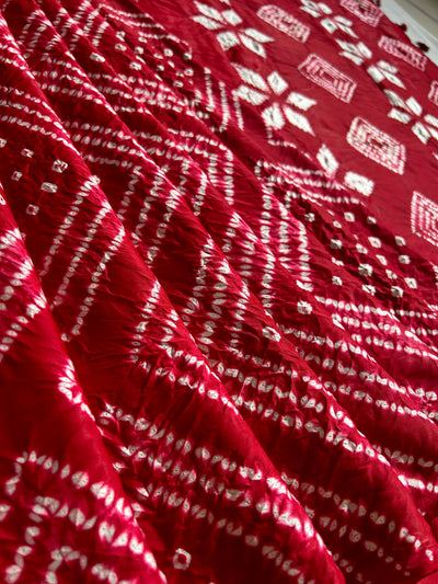 LAAL ISHQ : Shibori Bandhej Modal Silk Saree