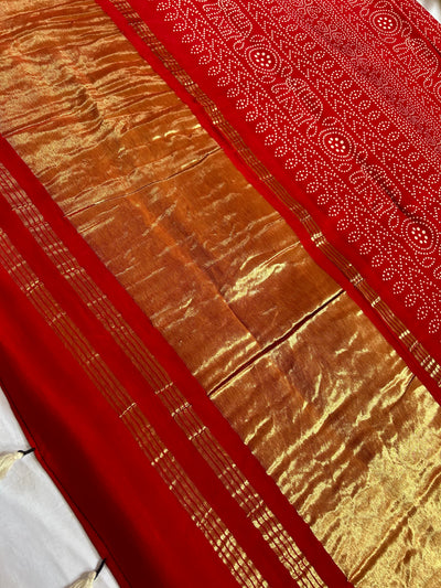 LASHITA: Printed modal silk with tissue pallu