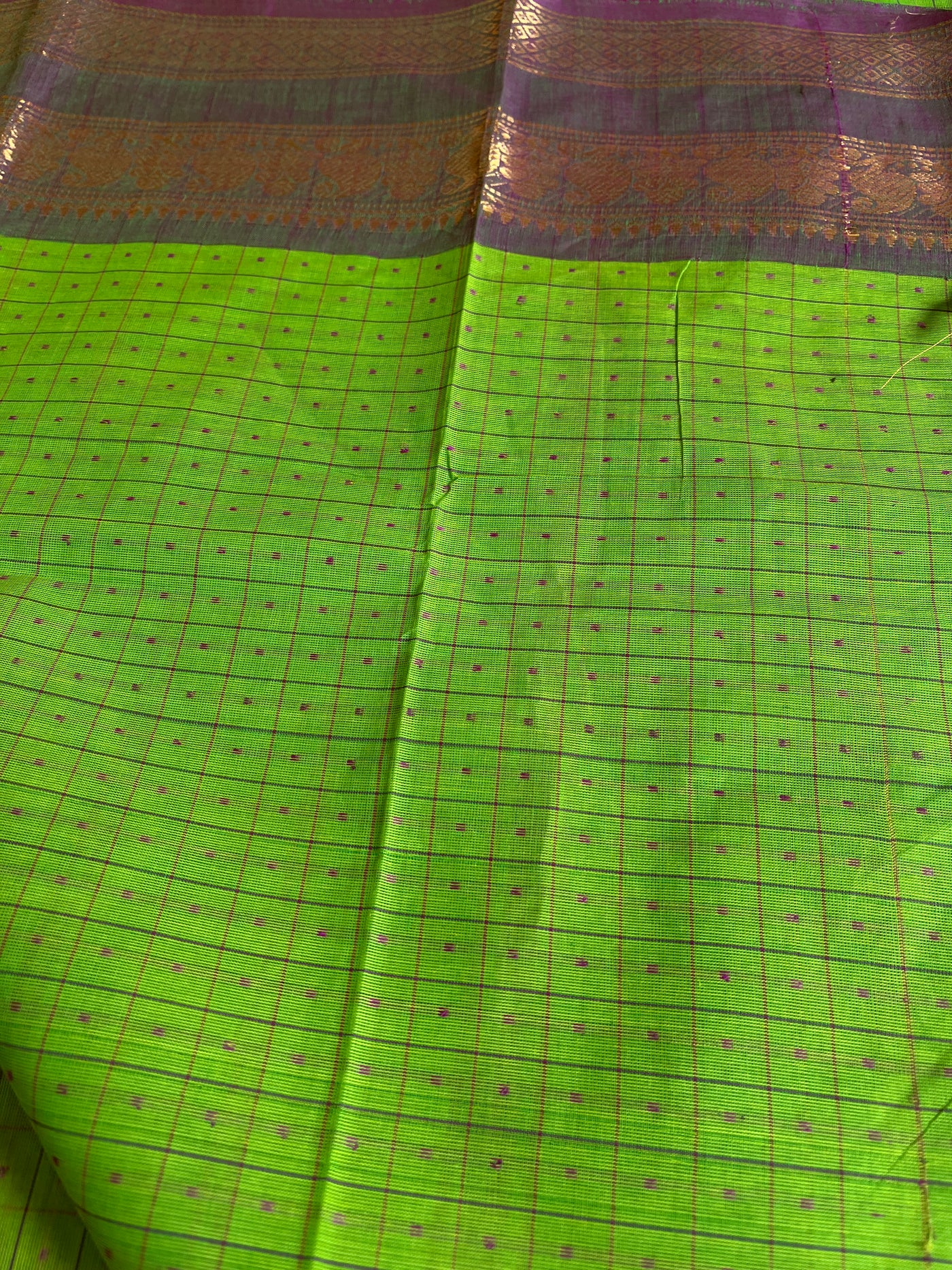 SAURABHI: KANCHIPURAM PURE COTTON SAREE WITH BORDERS.