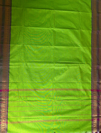 SAURABHI: KANCHIPURAM PURE COTTON SAREE WITH BORDERS.