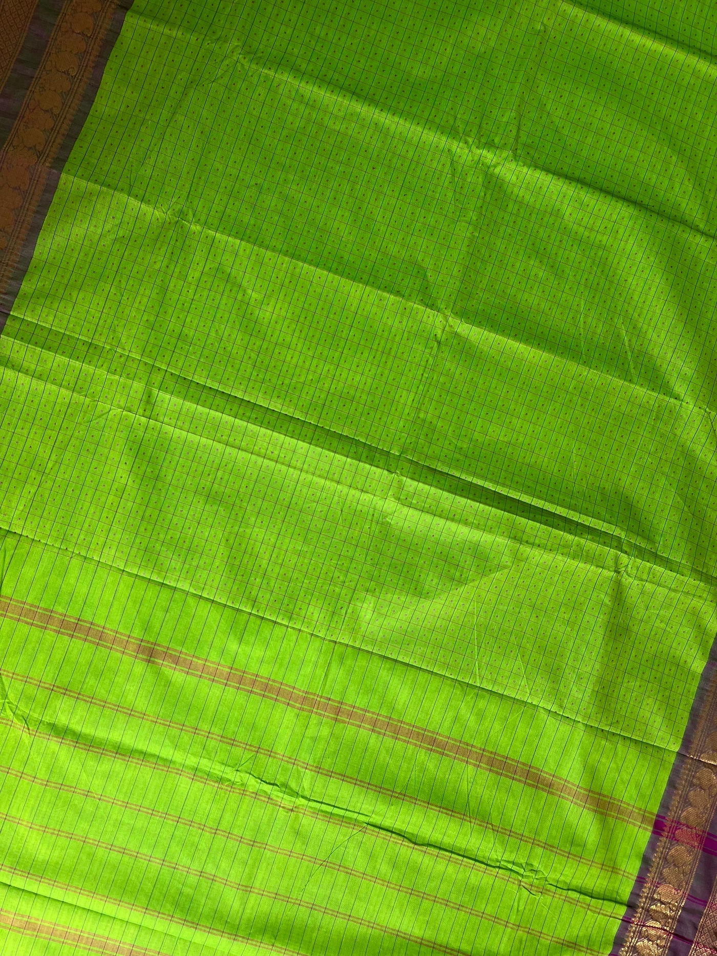 SAURABHI: KANCHIPURAM PURE COTTON SAREE WITH BORDERS.