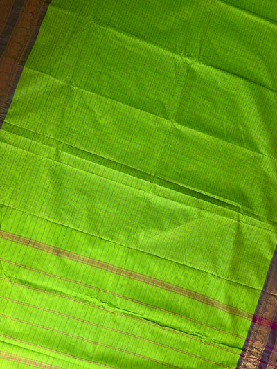 SAURABHI: KANCHIPURAM PURE COTTON SAREE WITH BORDERS.