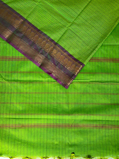 SAURABHI: KANCHIPURAM PURE COTTON SAREE WITH BORDERS.