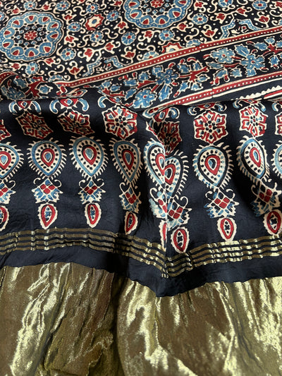 KALINDI: AJRAKH BANDHEJTISSUE MODAL SILK SAREE