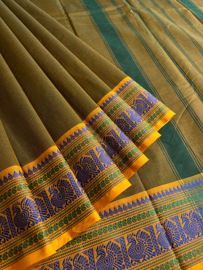 PANCHI: Premium DolaSilk Meenakari Pallu Ajrakh Saree