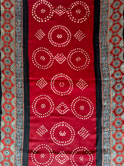 KALINDI: AJRAKH BANDHEJTISSUE MODAL SILK SAREE