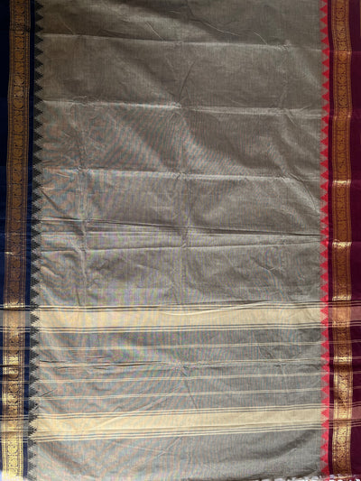 VAIDEHI: KANCHIPURAM PURE COTTON SAREE WITH BORDERS