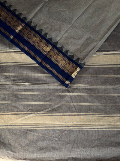 VAIDEHI: KANCHIPURAM PURE COTTON SAREE WITH BORDERS