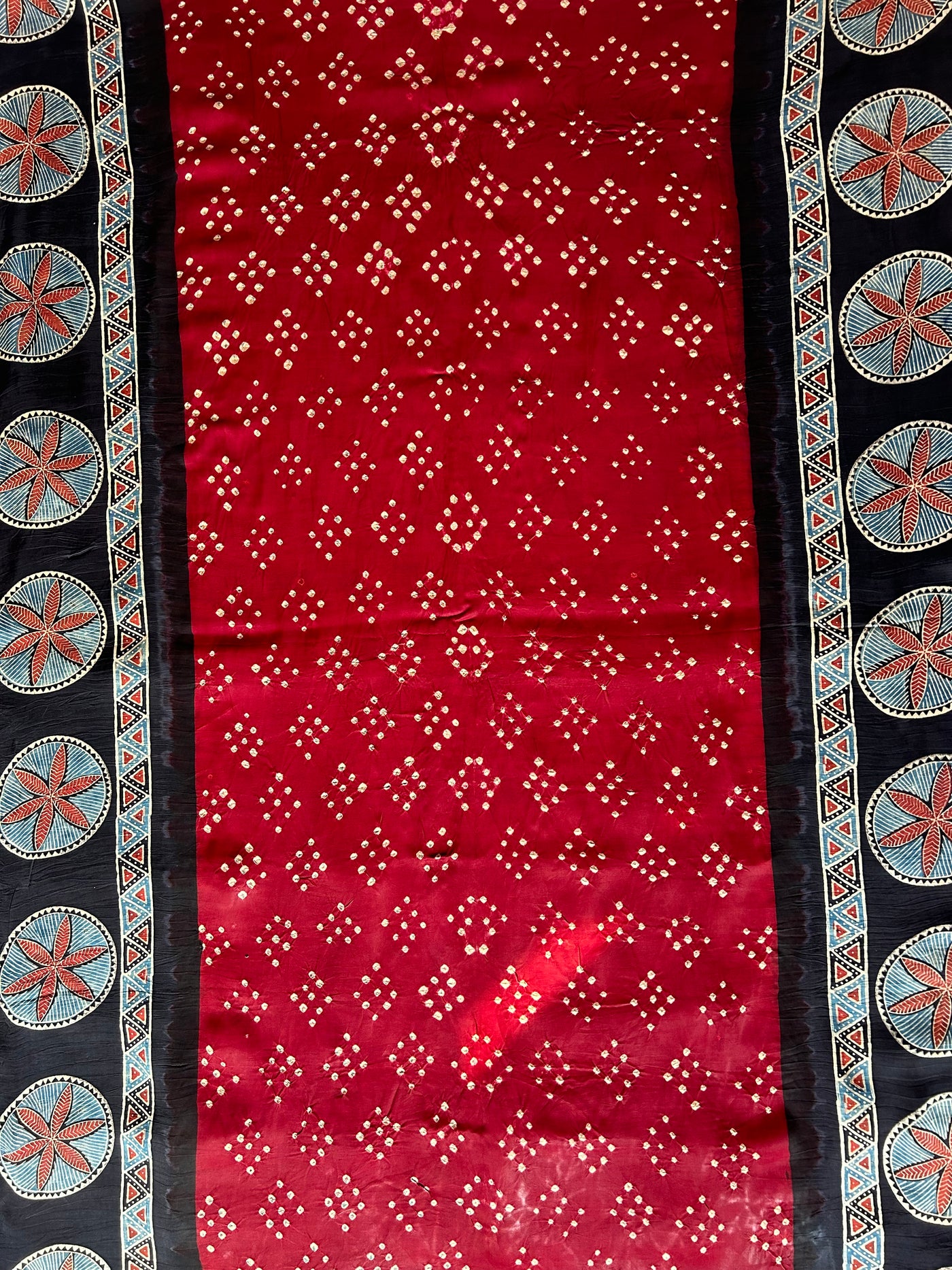 Maithili: AJRAKH BANDHEJ TISSUE MODAL SILK SAREE