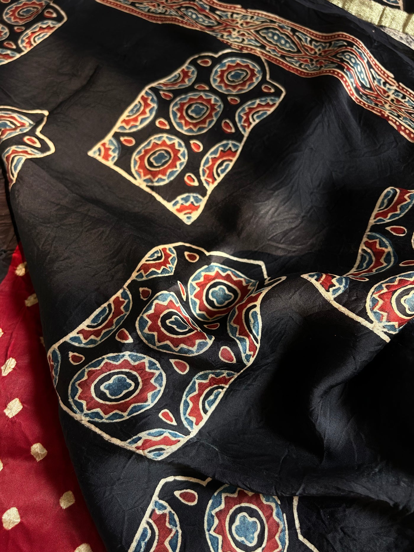 Ketki: AJRAKH BANDHEJTISSUE MODAL SILK SAREE