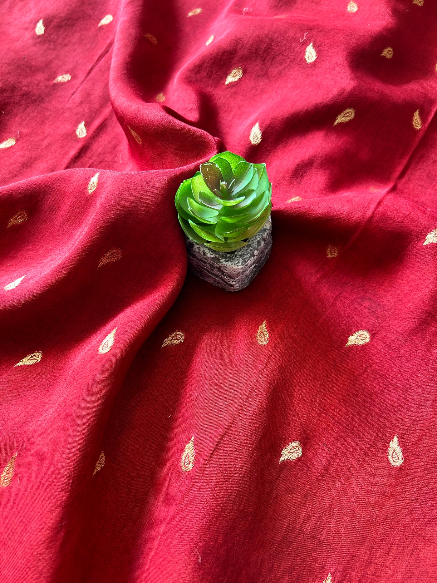 RUDRANI:Handmade Ajrakh Dola Silk Saree with Meenakari Pallu