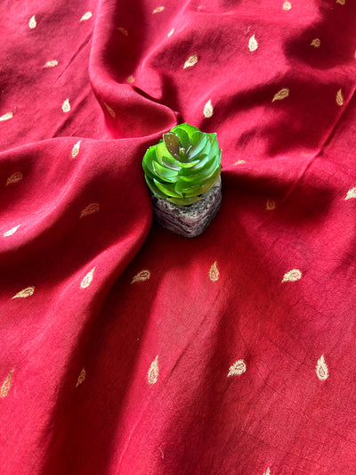 RUDRANI:Handmade Ajrakh Dola Silk Saree with Meenakari Pallu