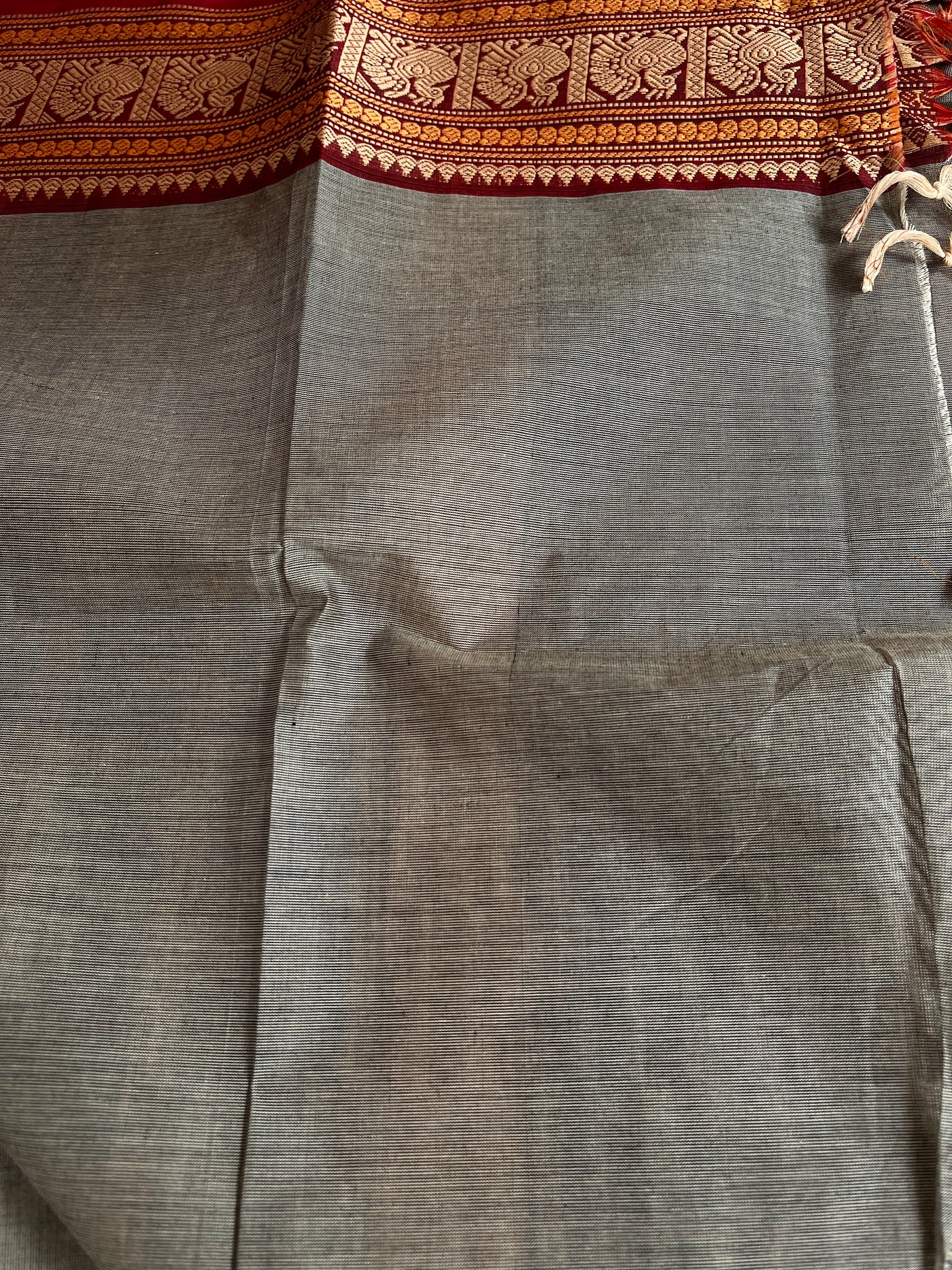 Ragini:KANCHIPURAM PURE COTTON SAREE WITH BODERS.