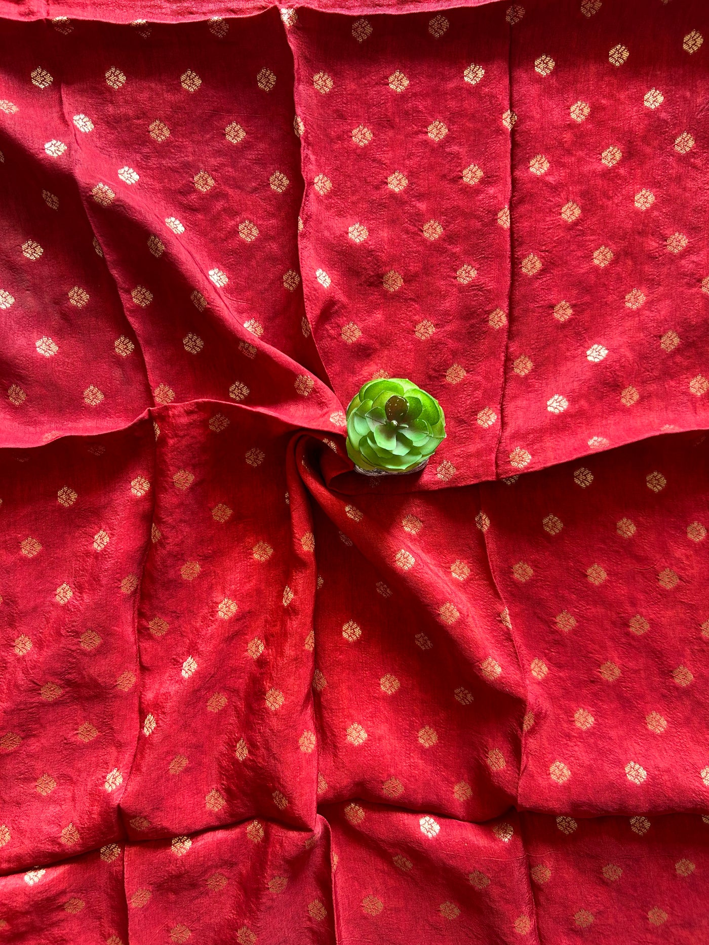 IRA:Handmade Ajrakh Dola Silk Saree with Meenakari Pallu