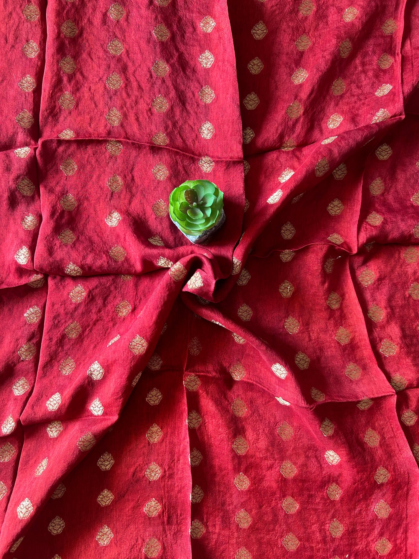 VANI:Handmade Ajrakh Dola Silk Saree with Meenakari Pallu