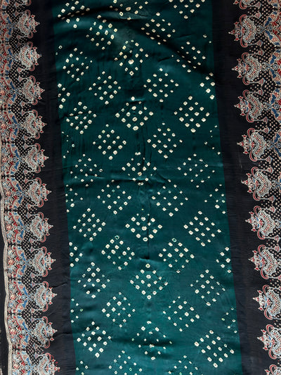 MRADULA: AJRAKH BANDHEJ MODAL SILK TISSUE SAREE