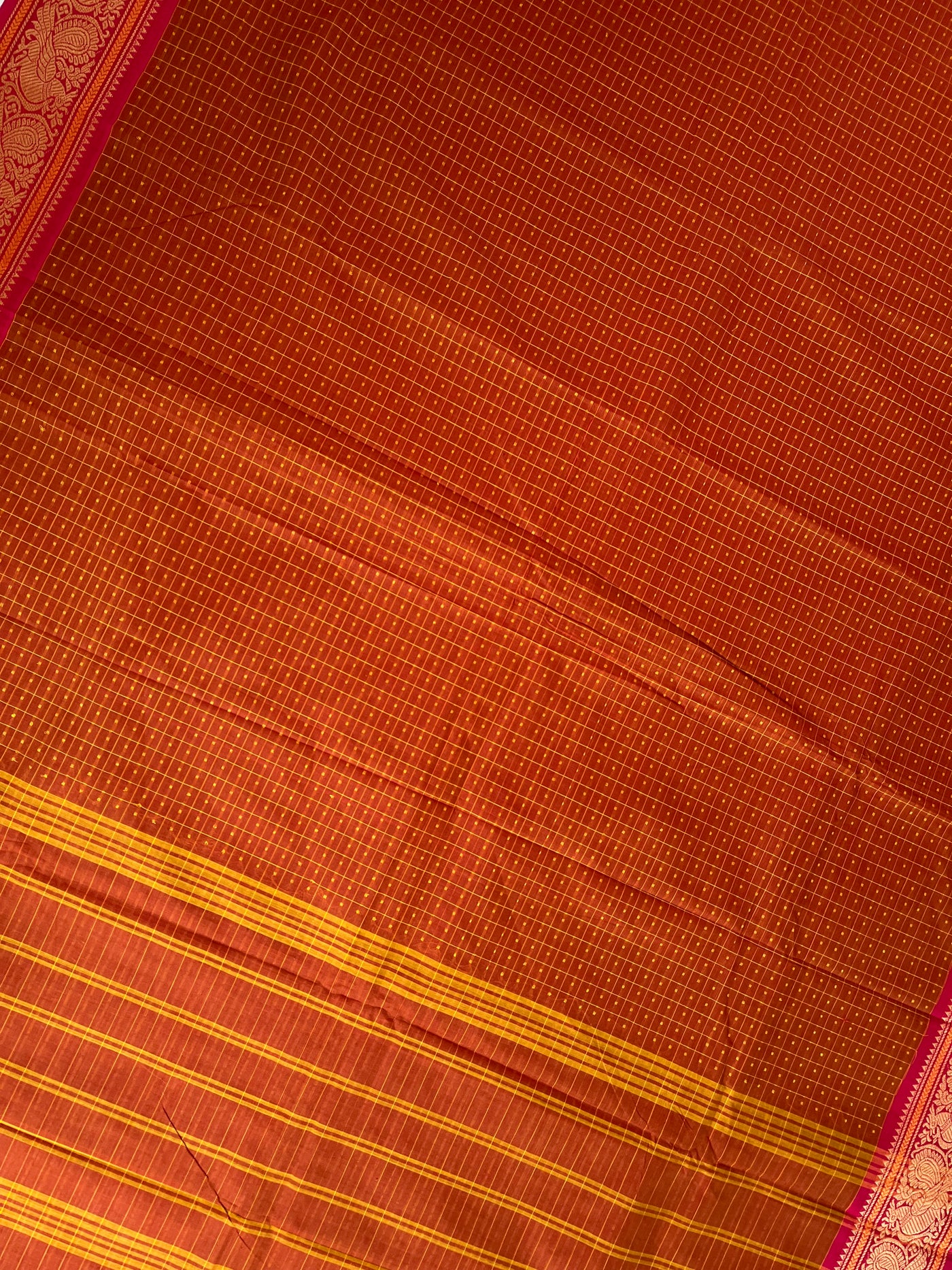 GODAVARI: KANCHIPURAM PURE COTTON SAREE WITH BORDERS.